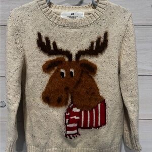 H&M Beige Sweater with Moose Motif